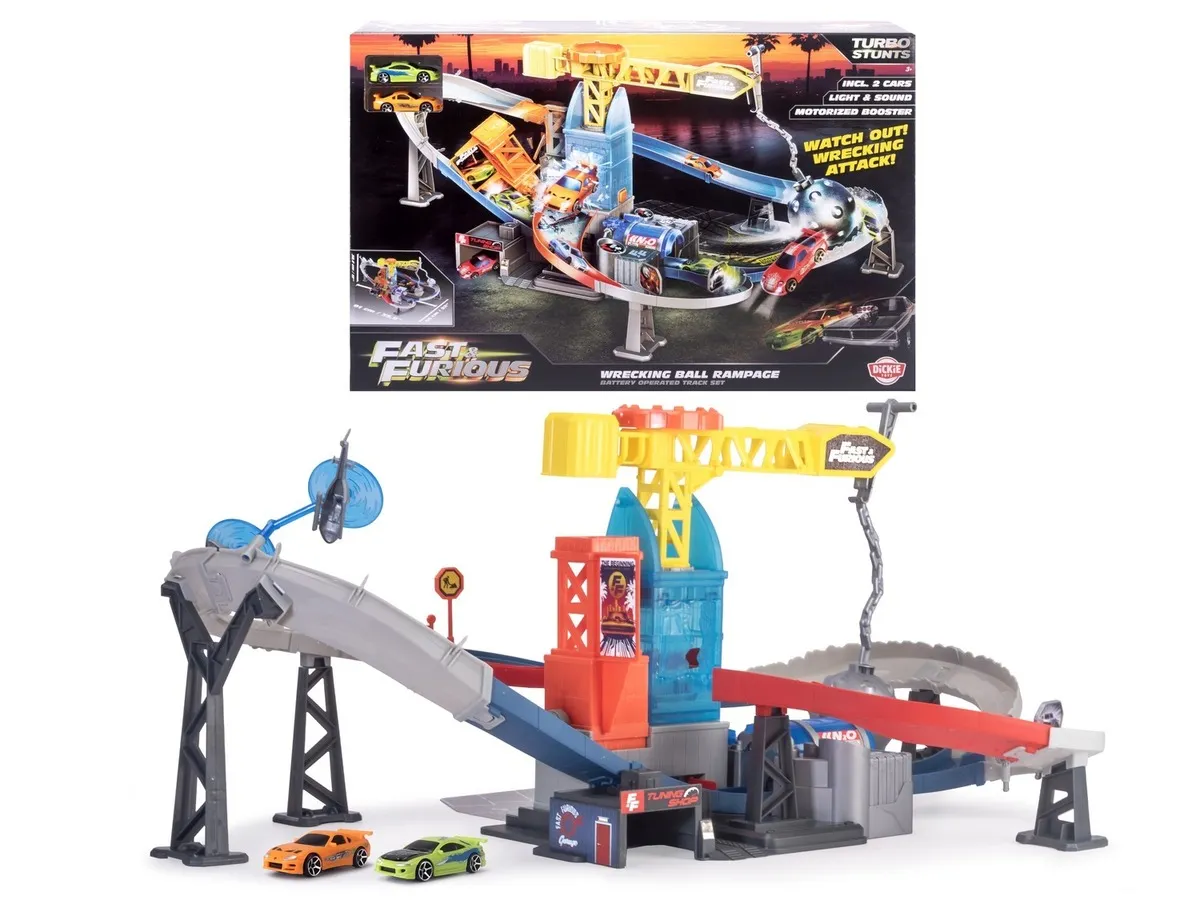 Tor Rozbiórka Dickie Toys F&F z 2 pojazdami  4006333106743