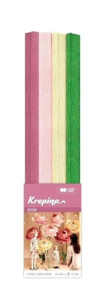 Krepina marszczona 50x100cm Rose 4 kolory  5902979038723