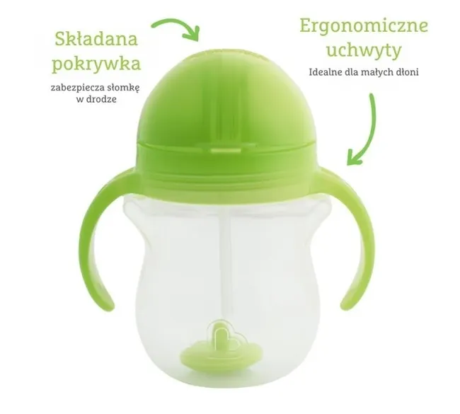 Kubek Munchkin niekapek ze słomką 207ml zielony 5019090122566