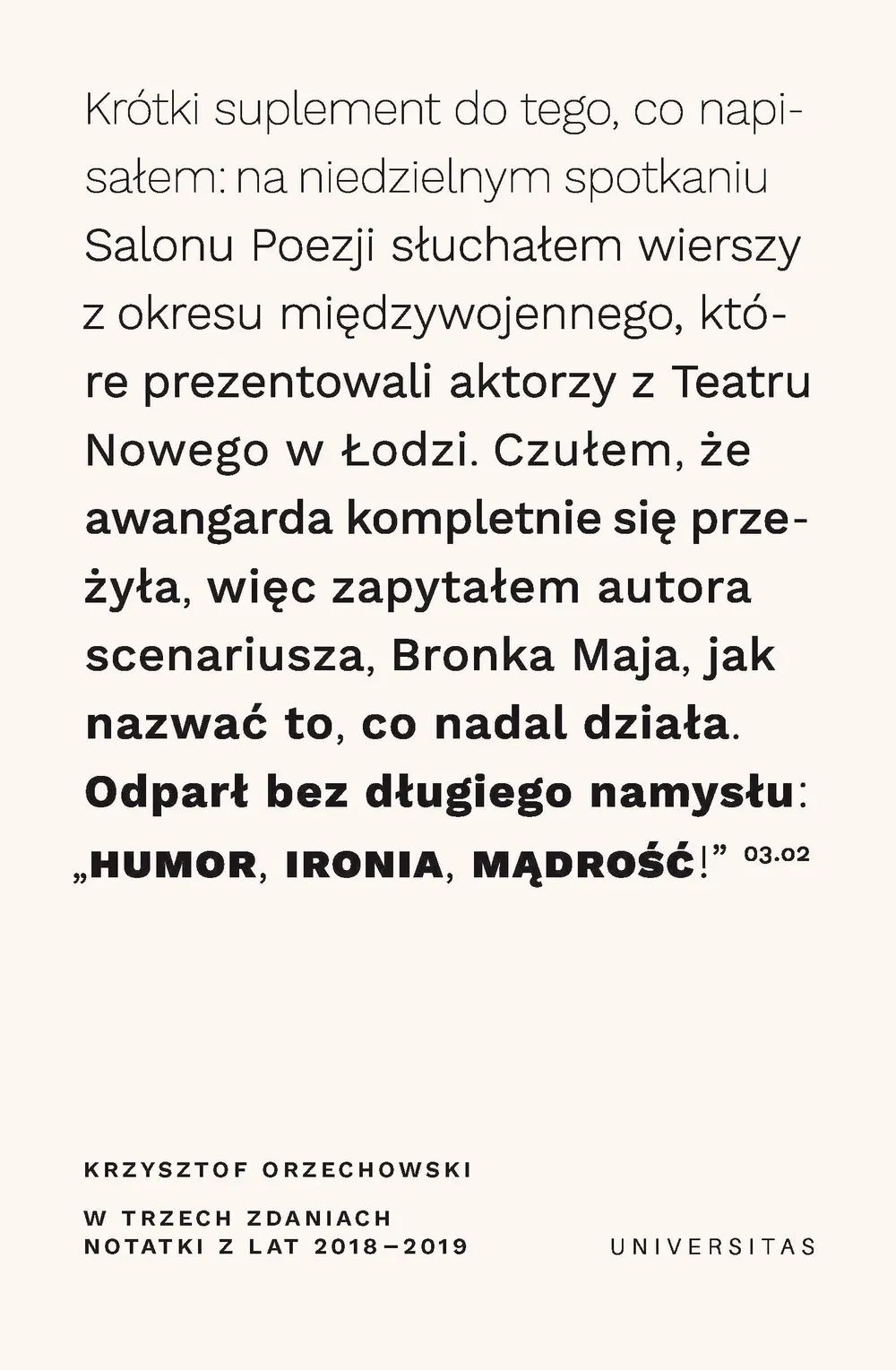 W trzech zdaniach. Zapiski z lat 2018/2019 (e-book) 9788324229987