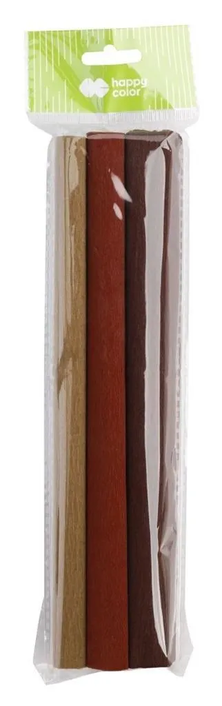 Bibuła marszczona 25x200cm brązowy, 3szt  5902979002540