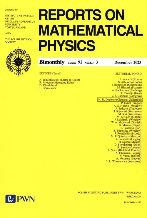 Reports on Mathematical Physics 92/3 2023  977003448723805