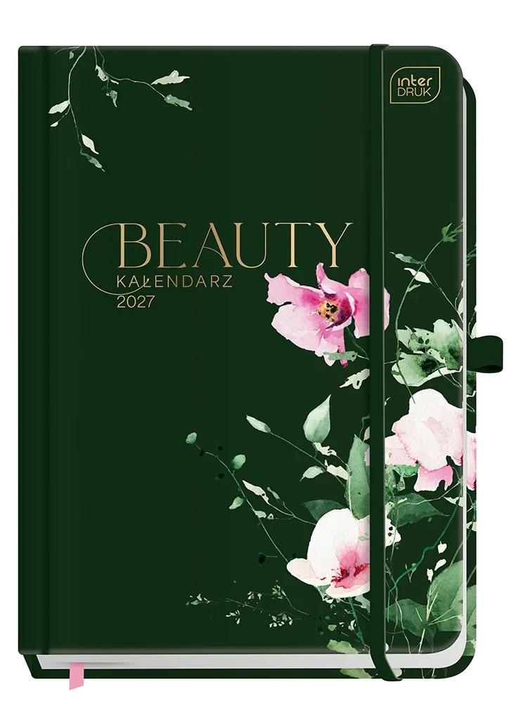 Kalendarz książkowy A5/192k Beauty Metallic z kieszonką + zadrukowany środek - Sweet Peas  5902277396891