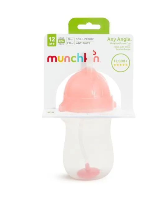 Kubek Munchkin niekapek ze słomką 296ml różowy  5019090124621