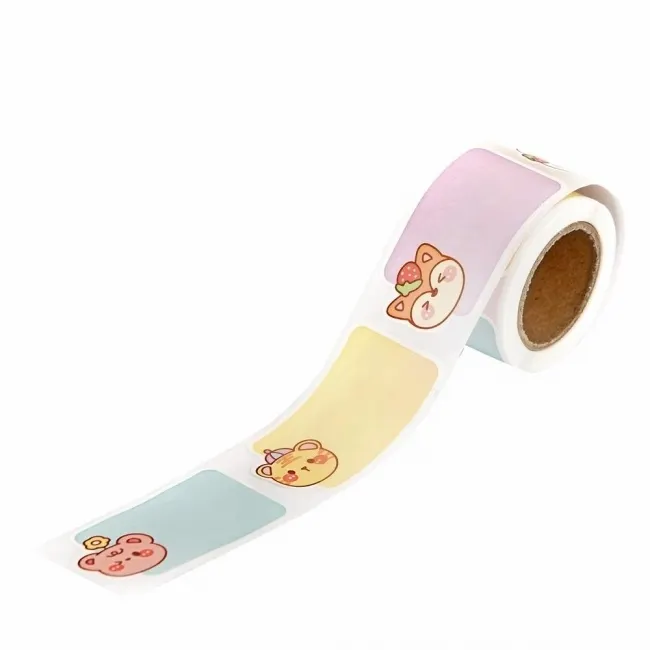 Naklejki na rolce etykiety zwierzaki 4,5x2,5cm 100  5907590025688