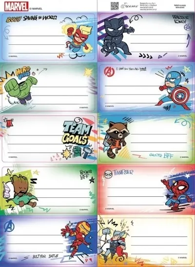 Naklejki na zeszyty pasek Avengers  5904441140965