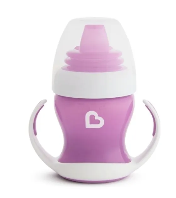 Kubek z miękkim ustnikiem i uchwytami Munchkin 118ml fioletowy  5019090125505