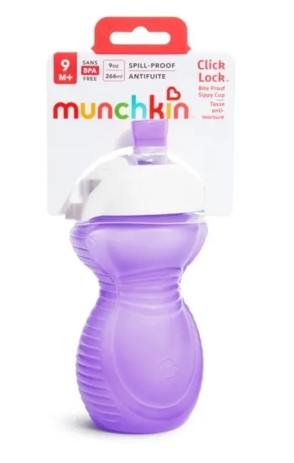 Kubek treningowy z ustnikiem odpornym na gryzienie Munchkin 237ml fioletowy 5901736294280