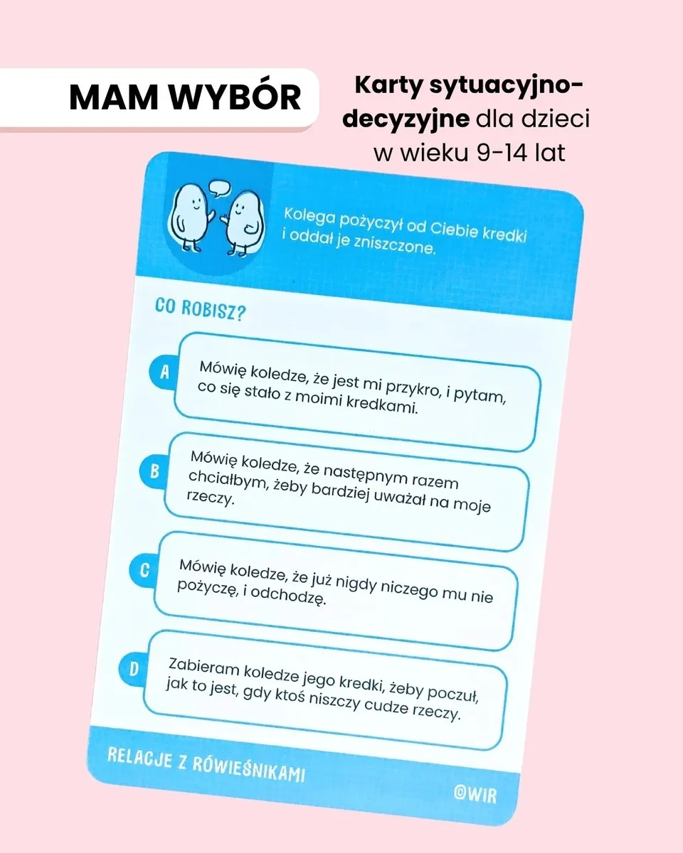 Mam wybór! Karty sytuacyjno-decyzyjne dla dzieci w wieku 9-14 lat 9788368426854