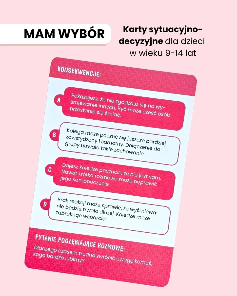 Mam wybór! Karty sytuacyjno-decyzyjne dla dzieci w wieku 9-14 lat 9788368426854