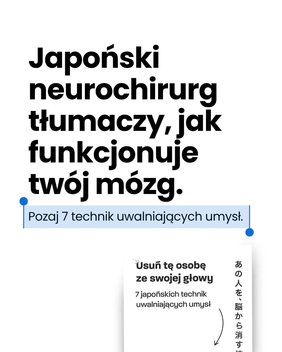 Usuń tę osobę ze swojej głowy. 7 japońskich technik uwalniających umysł 9788384273951