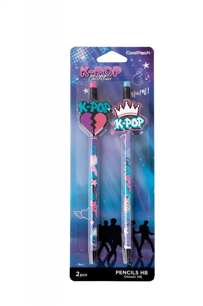 Coolpack, Ołówki z gumową nakładką - K-Pop Dark, 2 szt  5907360027638