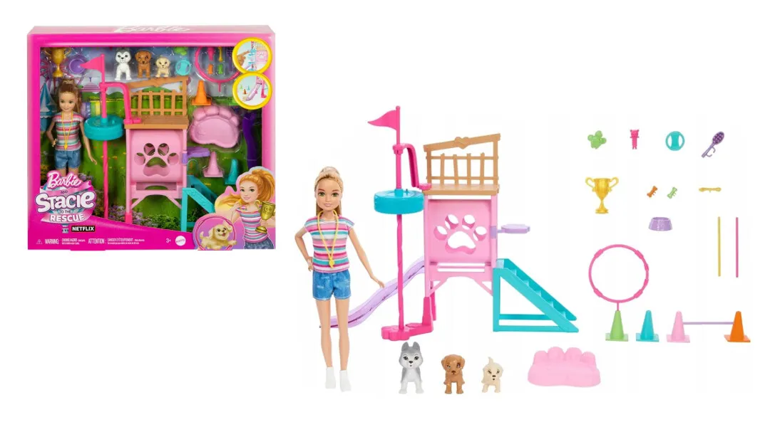 Barbie Plac zabaw piesków + lalka  194735180363