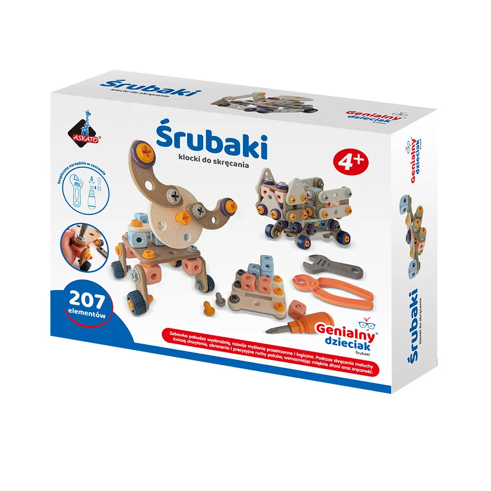Klocki konstrukcyjne Śrubaki 207 elementów  5904109911616
