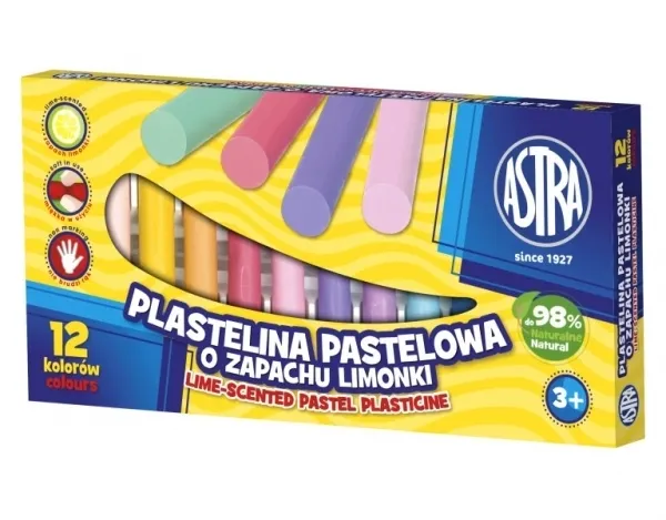 Plastelina Astra pastelowa o zapachu limonki, 12 kolorów (303114001)  5900263031276