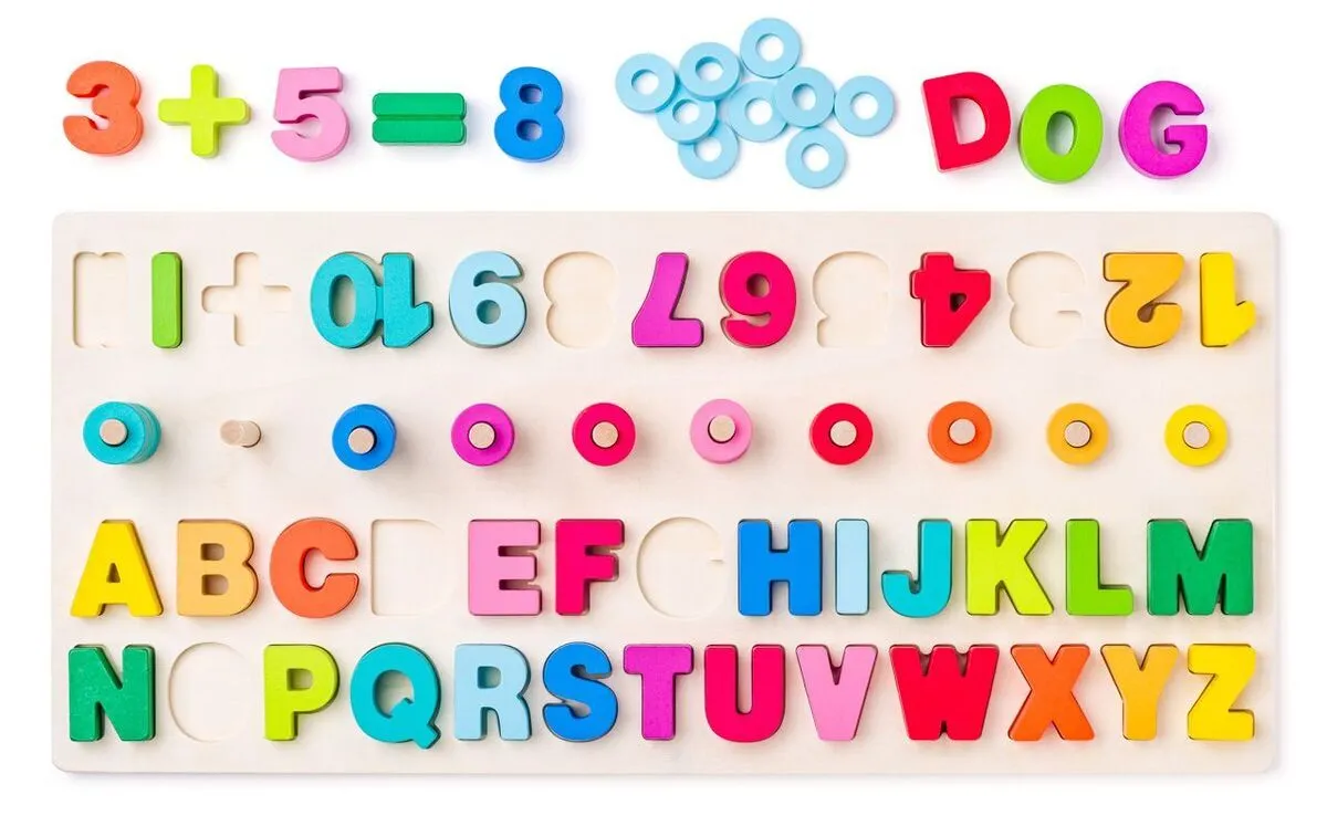 Plansza edukacyjna z literami, cyframi i liczeniem 90223 8591864902231