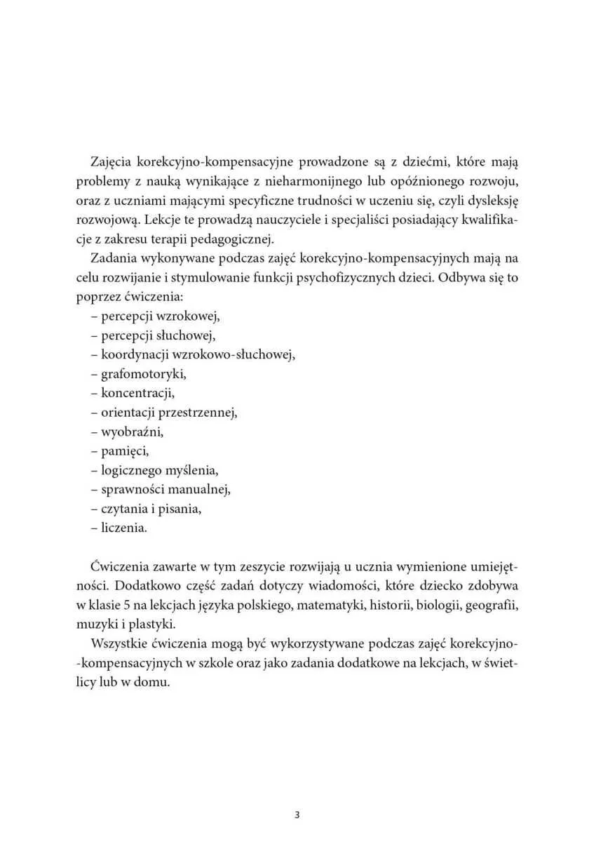 Trening szkolny Ćwiczenia korekcyjno-kompensacyjne Klasa 5 9788383092041