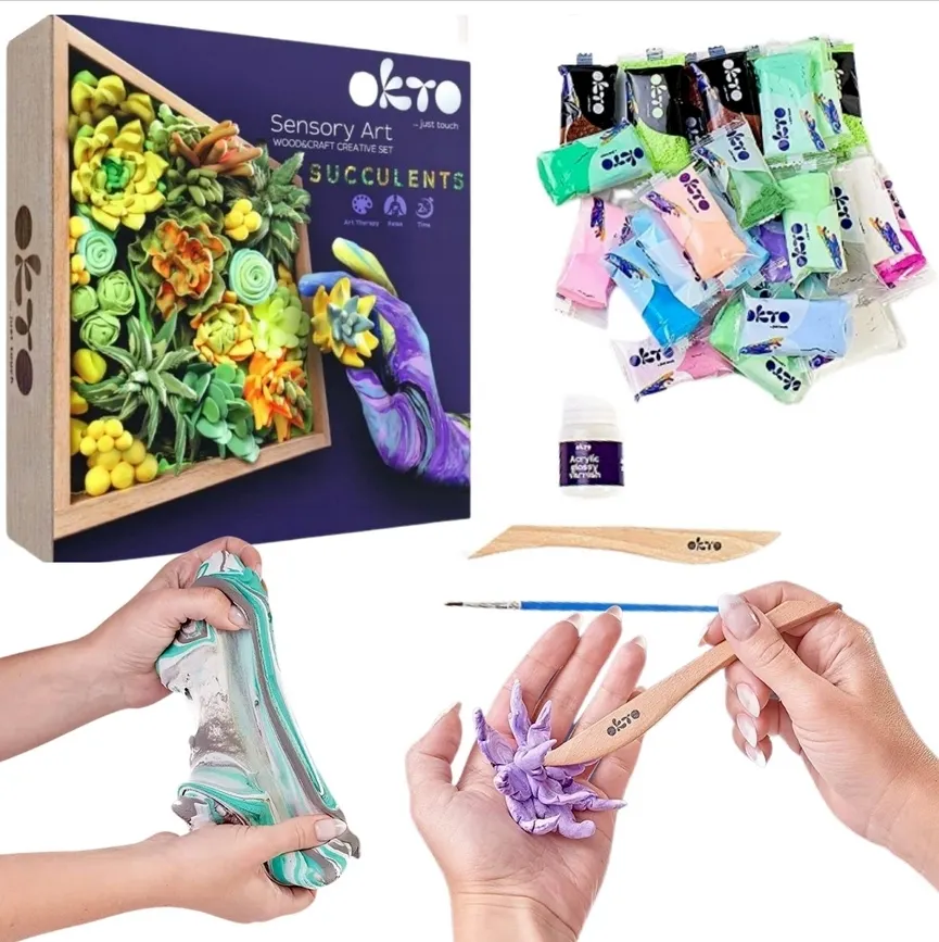Zestaw Wood&Craft Sukulenty - Artystyczny zestaw 3D 4820199475825