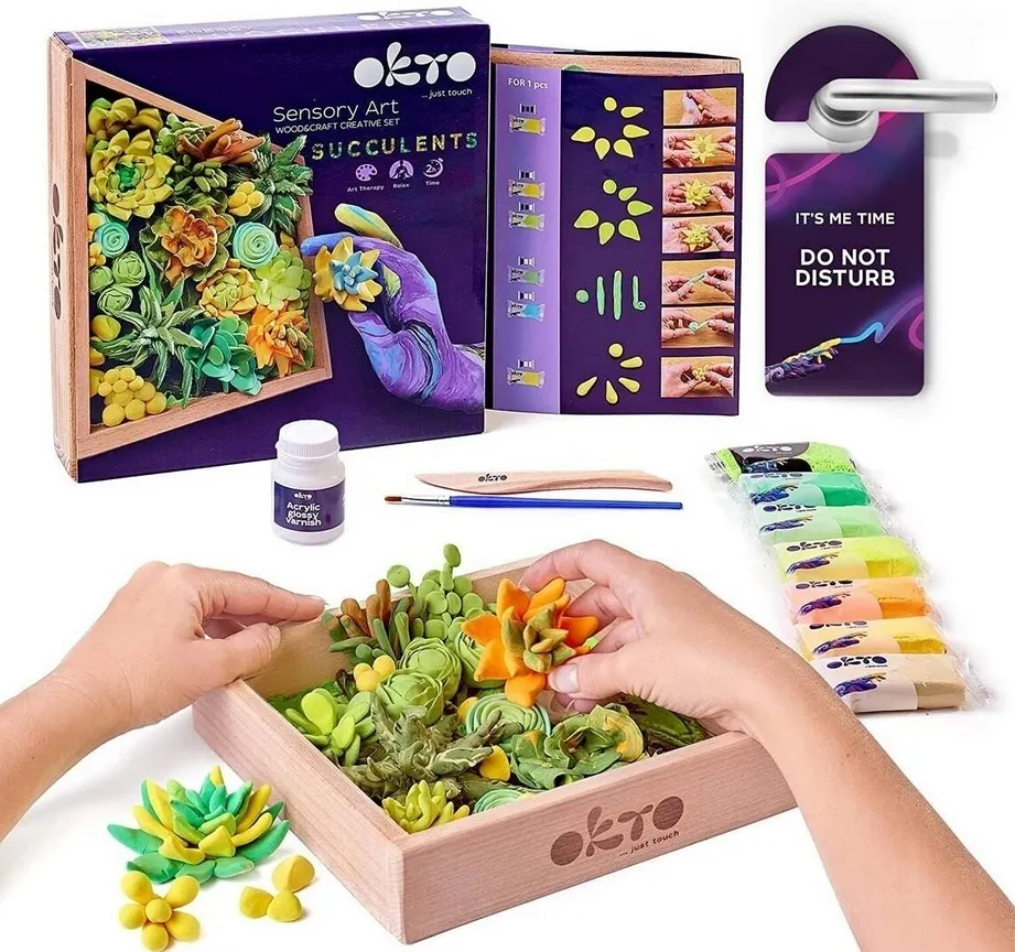 Zestaw Wood&Craft Sukulenty - Artystyczny zestaw 3D 4820199475825
