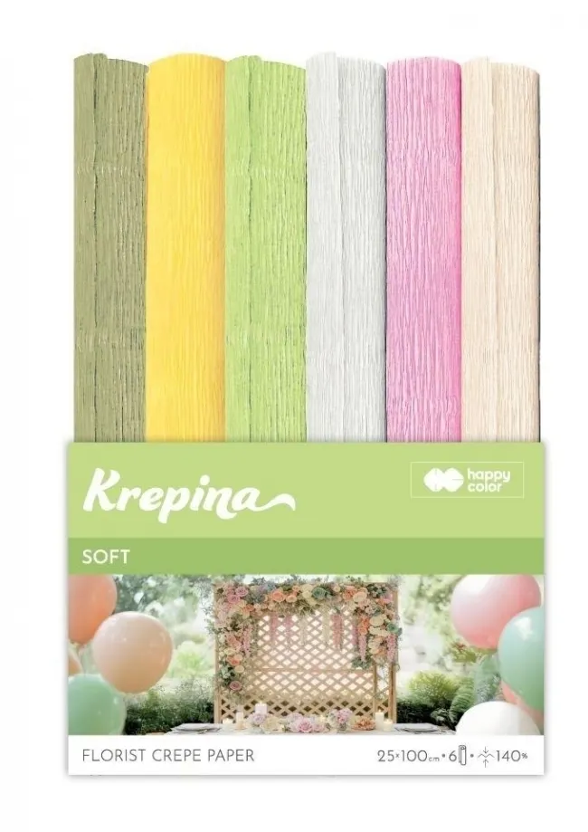 Krepina marszczona 25x100cm Soft 6 kolorów  5902979038709