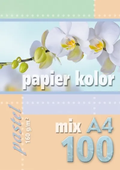 Kreska, Papier kolorowy pastelowy A4, 100 kartek, 160 g/m2, wielokolorowy 5905824020676