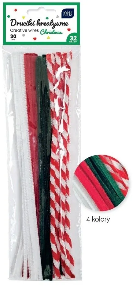 Druciki kreatywne 30cm - Christmas, 32 szt. 5902277356918