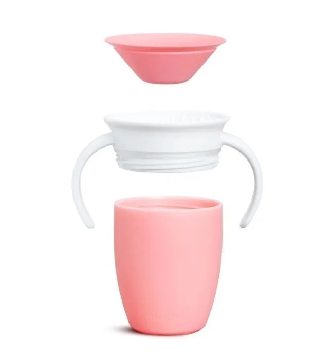 Kubek treningowy z uchwytami Munchkin Miracle 360° 207ml różowy  5019090122726