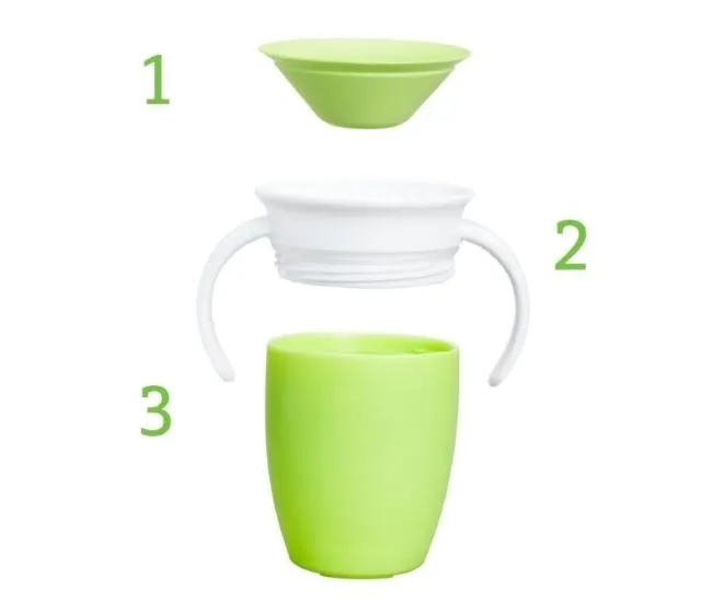 Kubek treningowy z uchwytami Munchkin Miracle 360° 207ml zielony 5019090124430