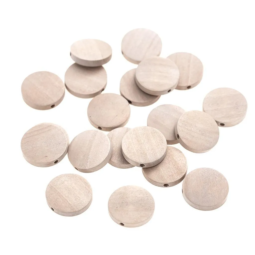 Koraliki monetki drewniane 20mm 20szt  5903925018226