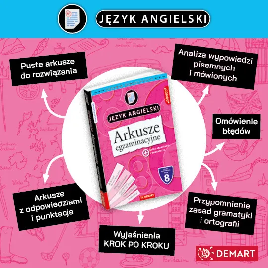 Arkusze egzaminacyjne. Język angielski. Egzamin ósmoklasisty 9788379129287