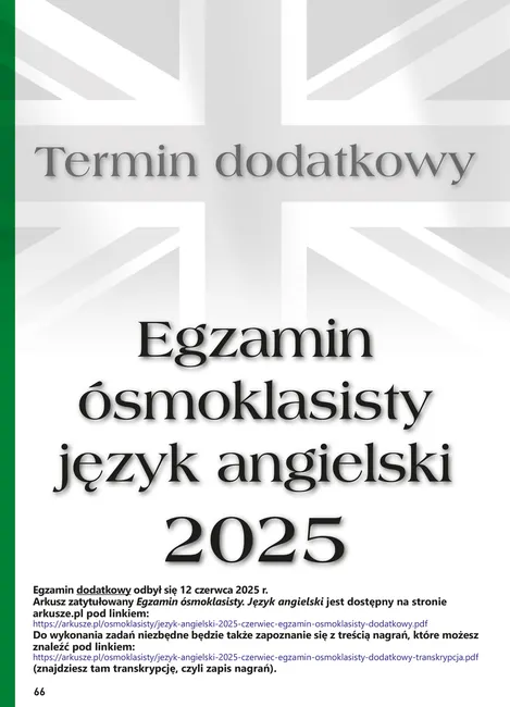 Arkusze egzaminacyjne. Język angielski. Egzamin ósmoklasisty 9788379129287