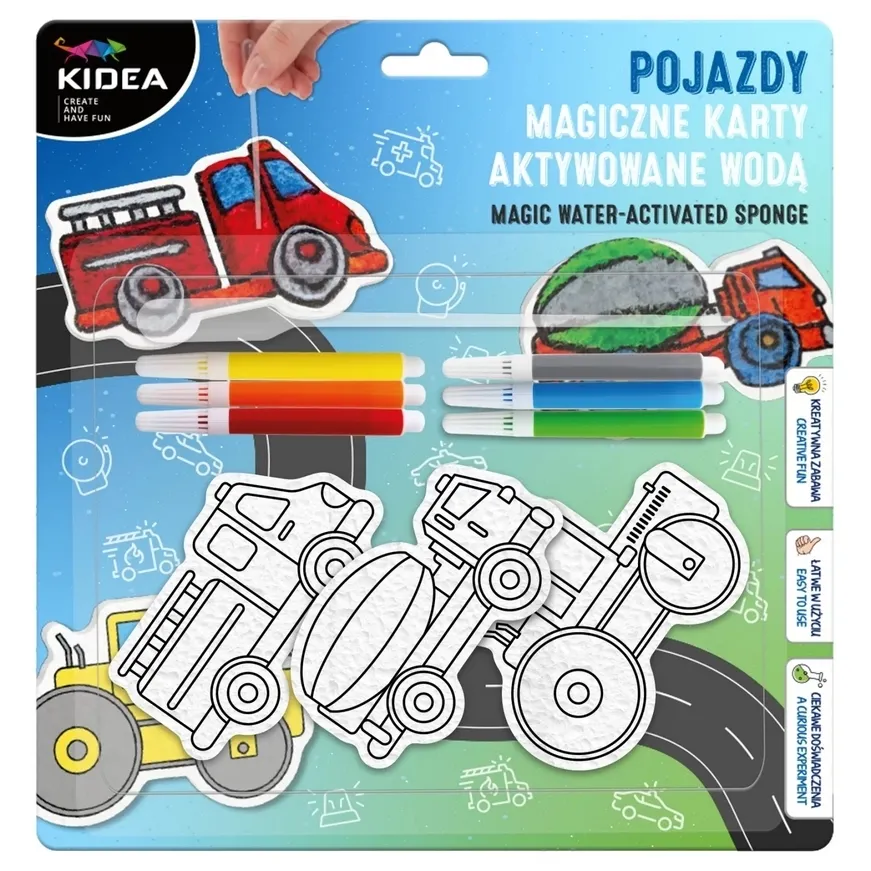 Magiczne karty aktywowane wodą pojazdy Kidea  5906601708435