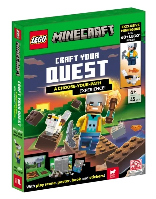 LEGO  Minecraft: Craft Your Quest â€“ A Choose-Your-Path Experience (with exclusive minifigure, LEGO pieces, play scene, poster, book and stickers)  9781837252008