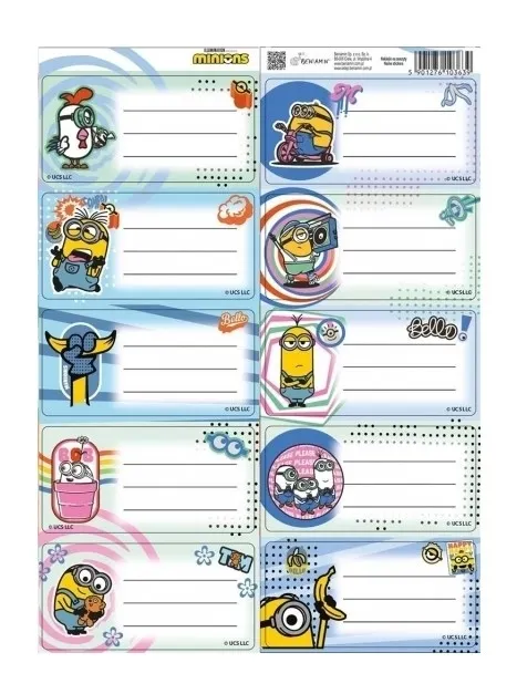 Naklejki na zeszyty Minionki  5904441125634
