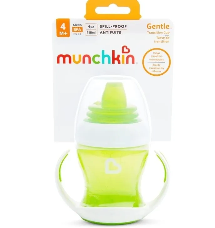 Kubek z miękkim ustnikiem i uchwytami Munchkin 118ml zielony  5019090517850
