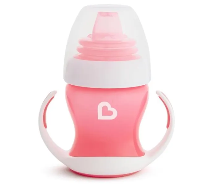 Kubek z miękkim ustnikiem i uchwytami Munchkin 118ml różowy 5019090517867