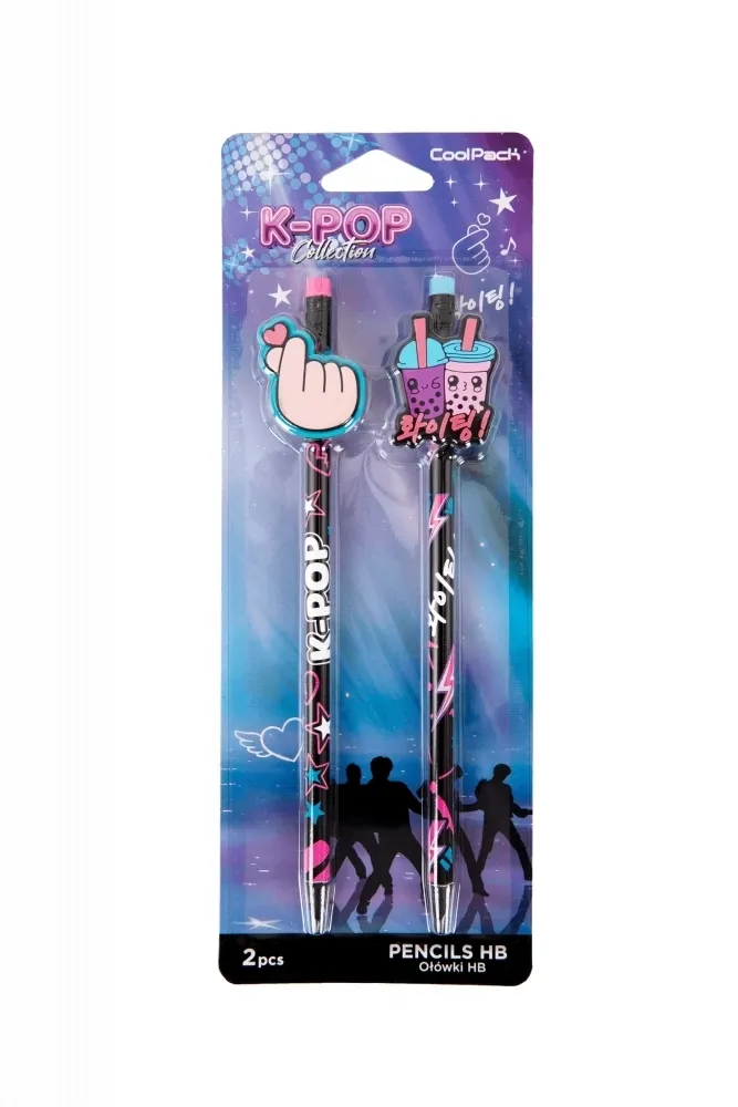 Coolpack, Ołówki z gumową nakładką - K-Pop Dark, 2 szt  5907360027621