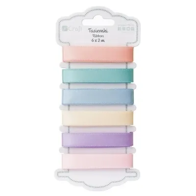 Tasiemki satynowe pastelowe 6x2m  5903925000801