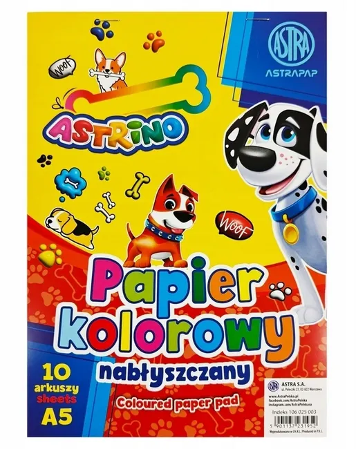 Zeszyt papierów kolorowych nabłyszczanych A5/10k 5901137231952