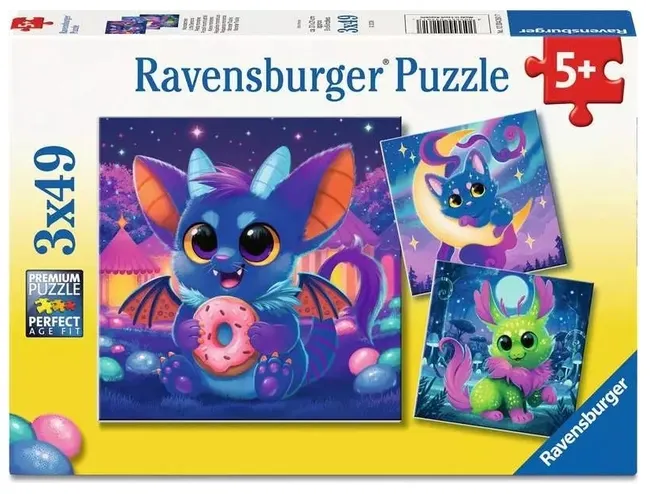 Ravensburger, Puzzle 3x49: Nocne stworki (12004261) 4005555042617
