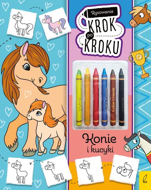 Rysowanie krok po kroku z kredkami. Konie i kucyki 9788383876542