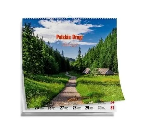 Kalendarz 2027 ścienny 32x32cm Polskie drogi  5906448200505
