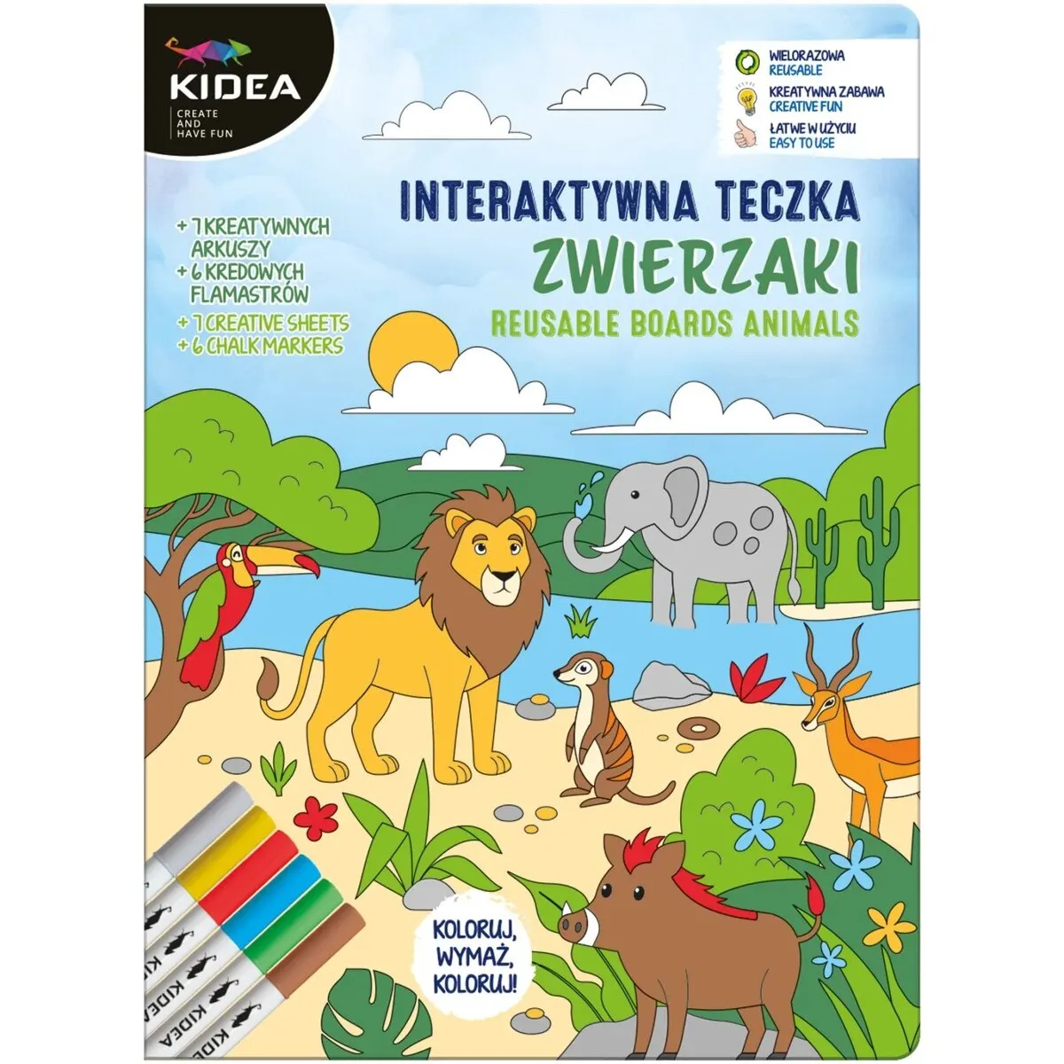 Interaktywna teczka zwierzaki Kidea  5906601708459