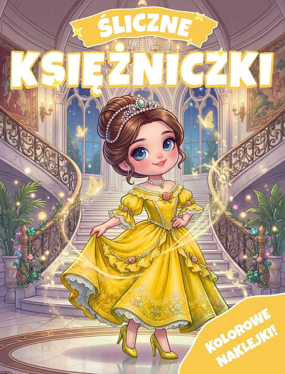 Śliczne księżniczki. Kolorowanka z naklejkami  9788368859034