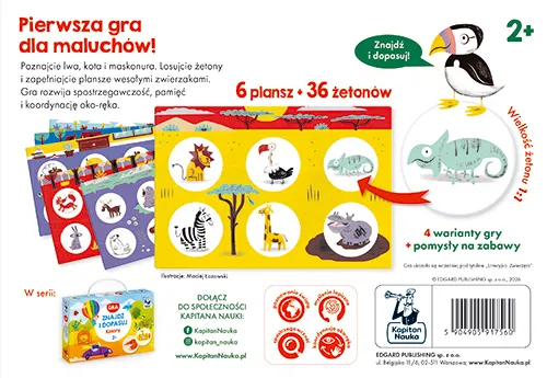 Gra Znajdź i dopasuj Zwierzęta Kapitan Nauka 5904905917560