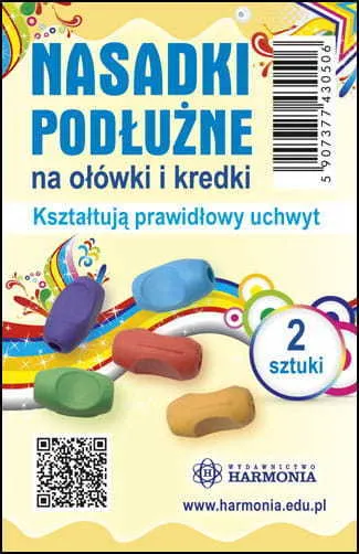 Nasadki podłużne na ołówki i kredki kształtują prawidłowy uchwyt 2 sztuki  5907377430506