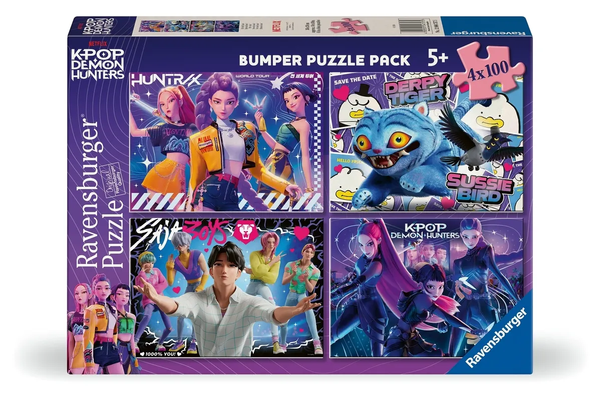 Puzzle dla dzieci 2D: Kpop Demon Hunters 4x100 el.  4005555047575