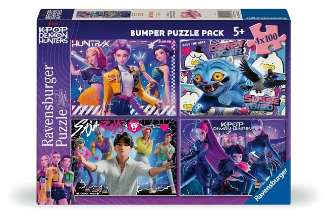 Puzzle dla dzieci 2D: Kpop Demon Hunters 4x100 el. 4005555047575