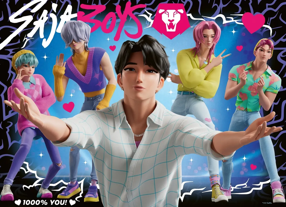 Puzzle dla dzieci 2D: Kpop Demon Hunters 4x100 el. 4005555047575