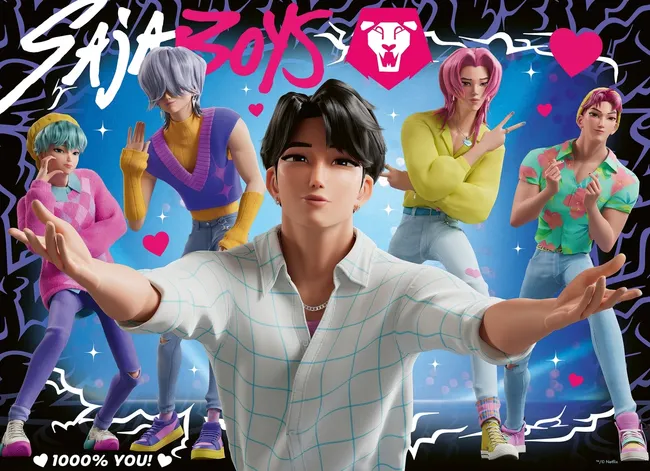 Puzzle dla dzieci 2D: Kpop Demon Hunters 4x100 el. 4005555047575